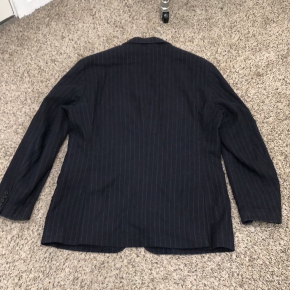 J Crew Wool Blazer Sports Coat Size 44R Dark Midnight Navy Blue Striped - Picture 3 of 8